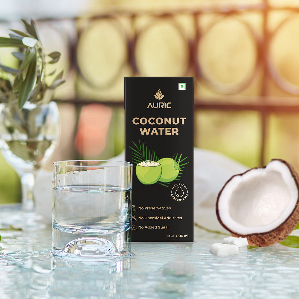 Auric Tender Coconut Water Energy Drink - No Added Sugar | Not from Concentrate | Natural Energizer | Direct from Tamil Nadu | Safe Hygienic Packaging (Pack of 27))