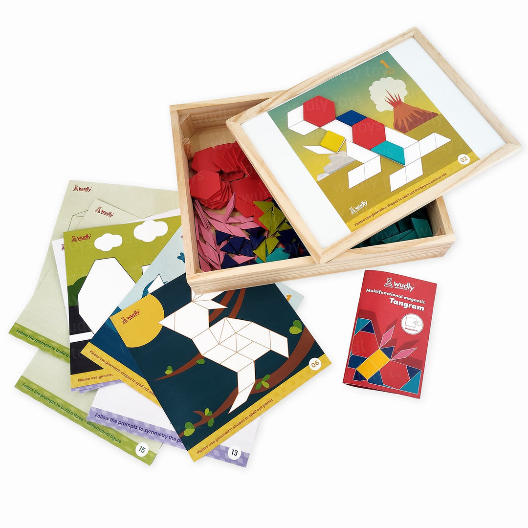 Wudly - 3D Magnetic Tangram Puzzle Set – Build, Solve, and Enjoy Hours of Fun