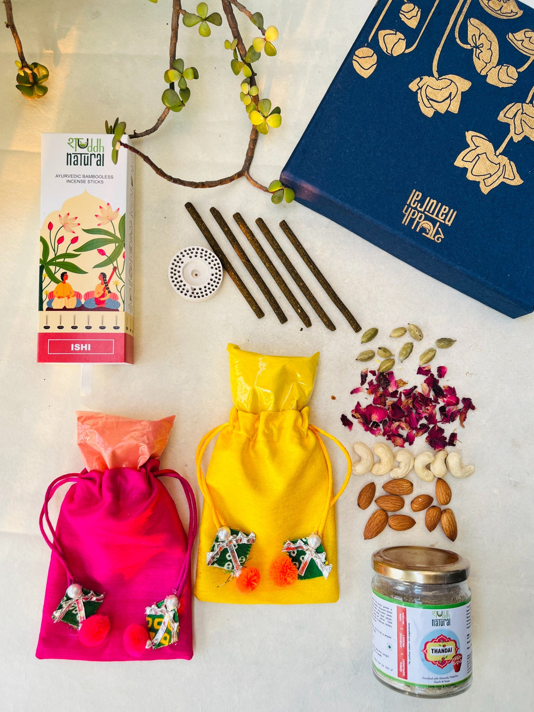 Shuddh Natural Holi Thandai & Gulal Gift Box with Incense