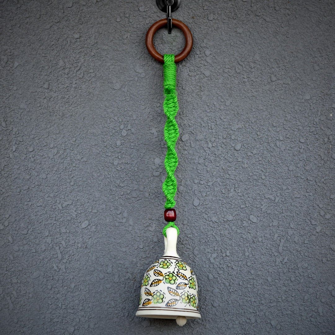 Gathari Macrame Ceramic Home decor bells for home and office (Single)
