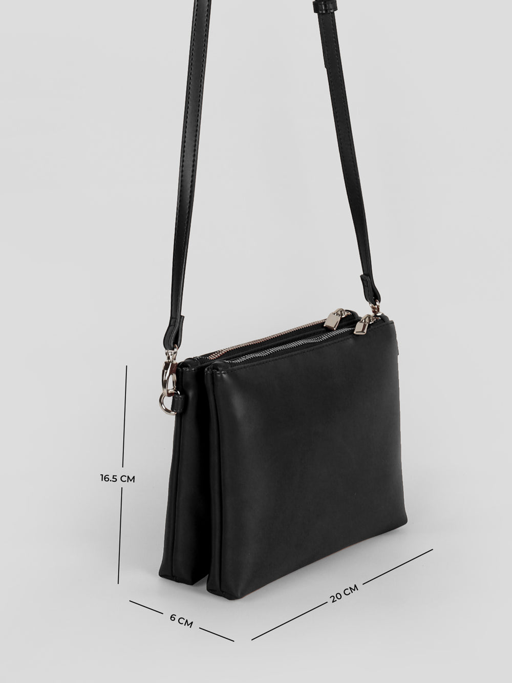 Dual Sling Vegan Leather Crossbody