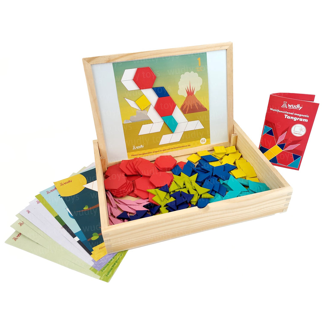 Wudly - 3D Magnetic Tangram Puzzle Set – Build, Solve, and Enjoy Hours of Fun