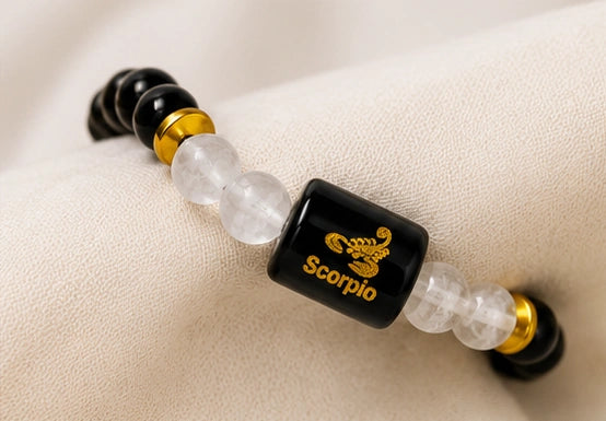 Bamboology Trends Scorpio Zodiac Gemstone Bracelet | Certified Natural Crystal Bracelet for Strength, Protection, Intuition & Success