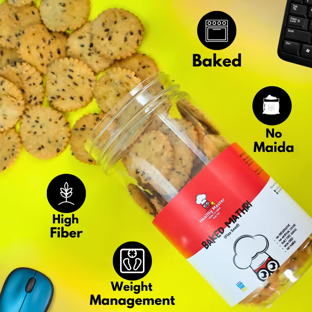 HEALTHY MASTER Baked Wheat Mathri (Flax seed) - 250g