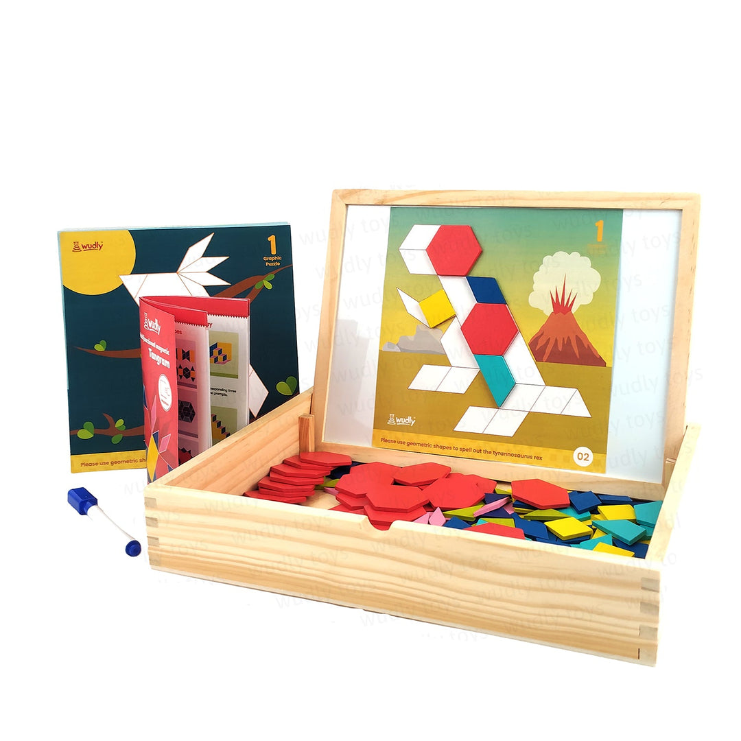 Wudly - 3D Magnetic Tangram Puzzle Set – Build, Solve, and Enjoy Hours of Fun