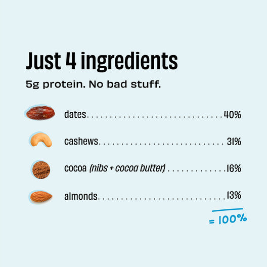 Sugar Free Vegan Energy Bars - Almond Choco Fudge | Pack of 6 (40g each)