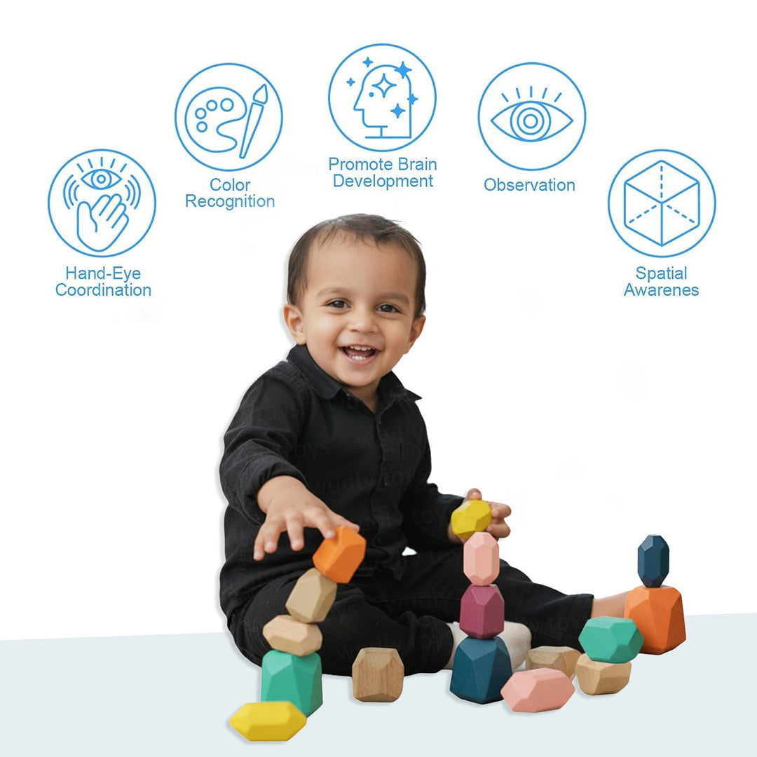Wudly Wooden Balancing Stone For Kids