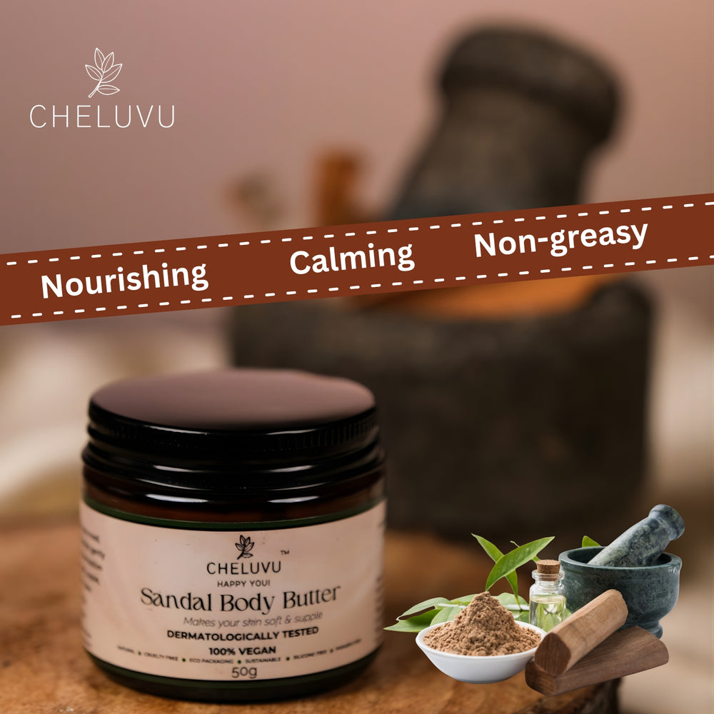 Sandal Body Butter - Get Soft, Hydrated Skin Naturally 50 gm