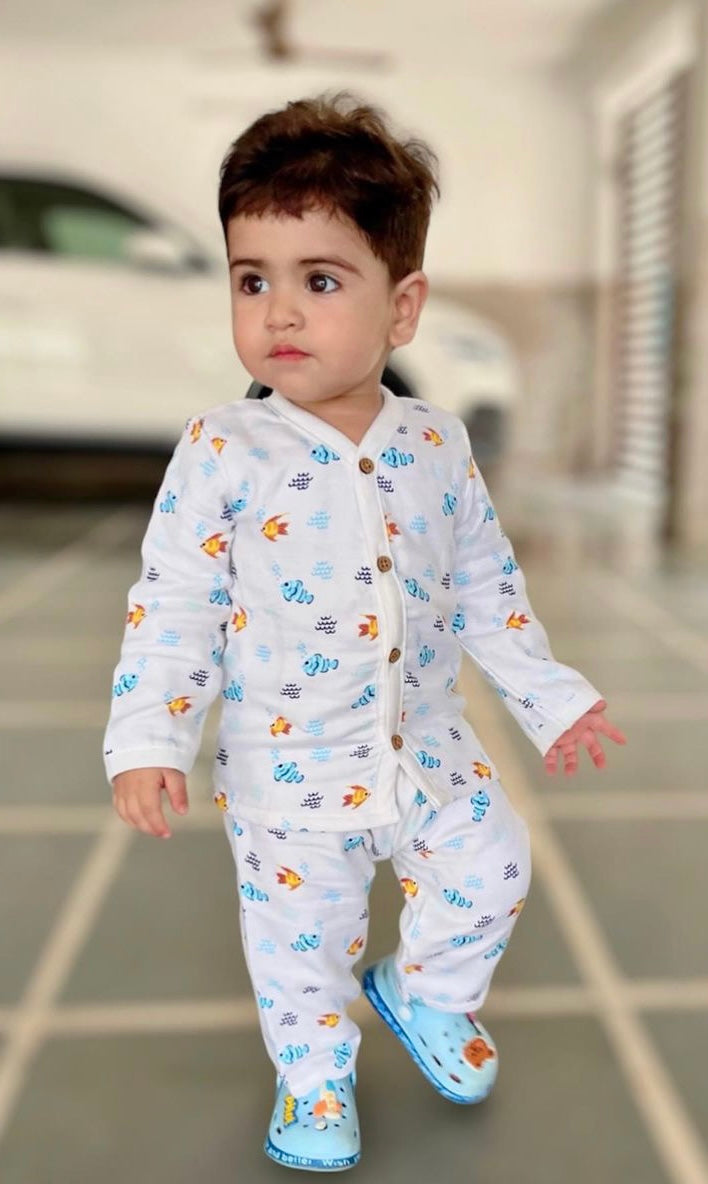 Little Sudhams Organic Cotton Muslin Baby Full-Sleeve Set