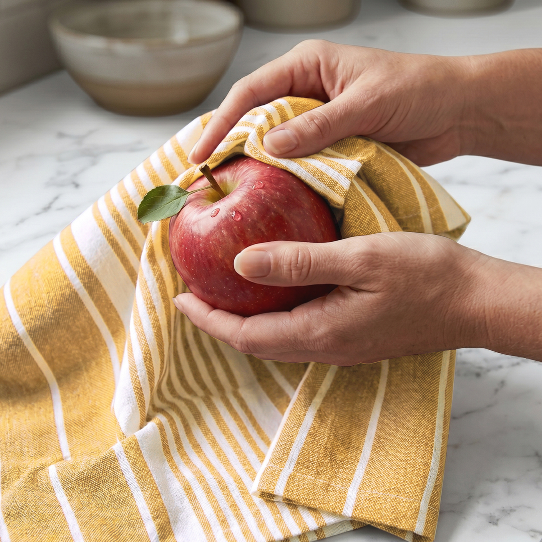 Striped & Checked Cotton Dish Towels ( Set of 3)