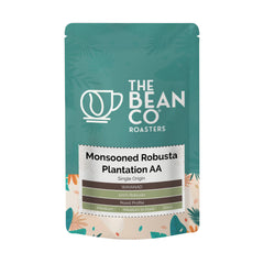 THE BEAN CO Plantation AA Monsooned Robusta Coffee Beans (GI-Tagged) | Medium Roast |  Roasted Coffee Beans | 100% Robusta