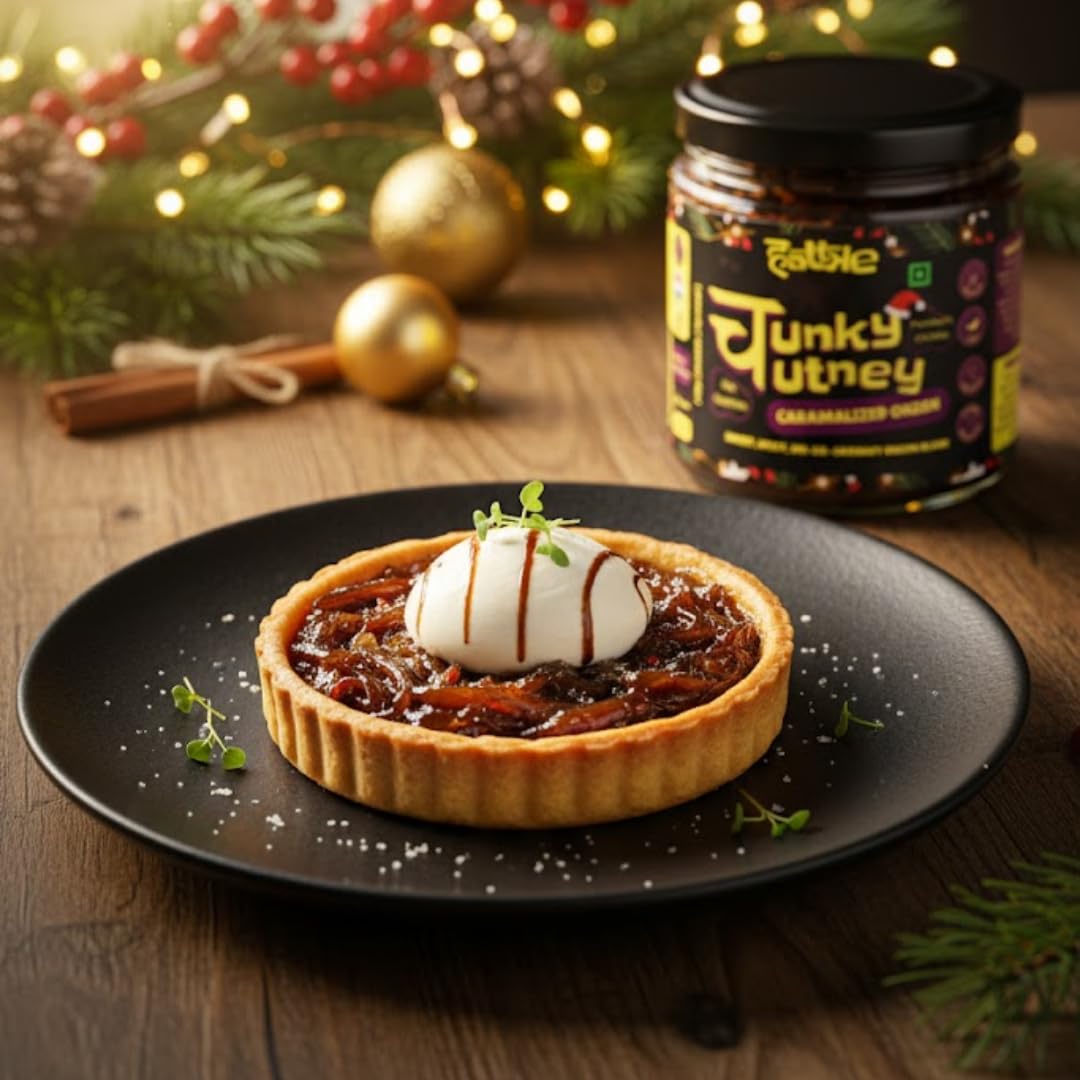 Hattke Chunky Chutney - Caramalized Onion 175g | Homemade Caramelised Onion Chutney (Pyaaz ki Chutney) | 100% Natural Ingredients | Limited Edition