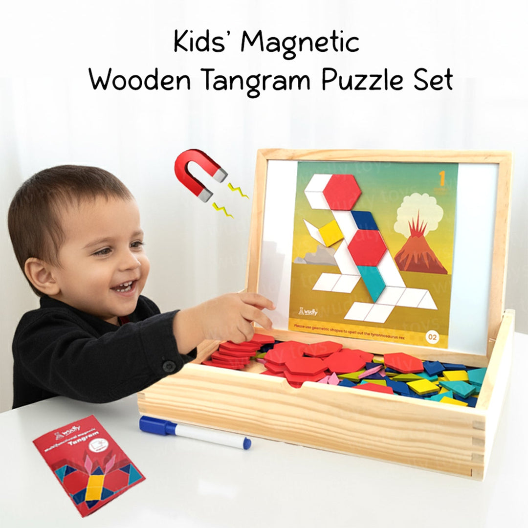 Wudly - 3D Magnetic Tangram Puzzle Set – Build, Solve, and Enjoy Hours of Fun