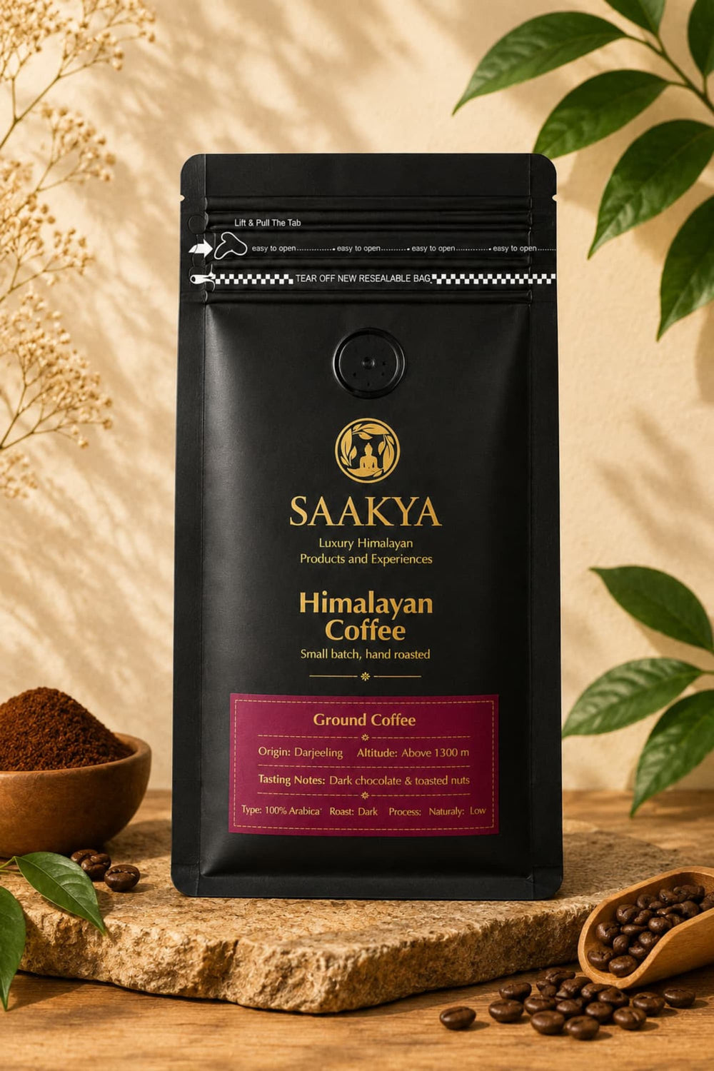Saakya 100% Arabica Himalayan Coffee Dark Roast | Ground 250g