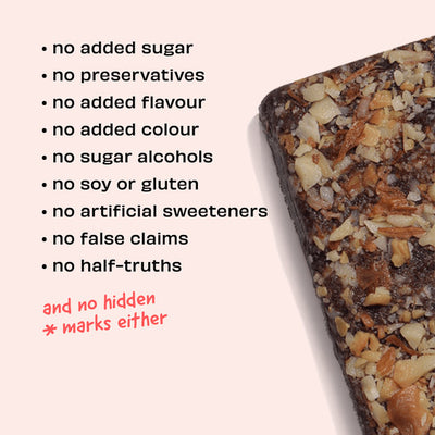 Sugar Free Vegan Energy Bars - Mocha Almond Fudge | Pack of 6 (40g each)