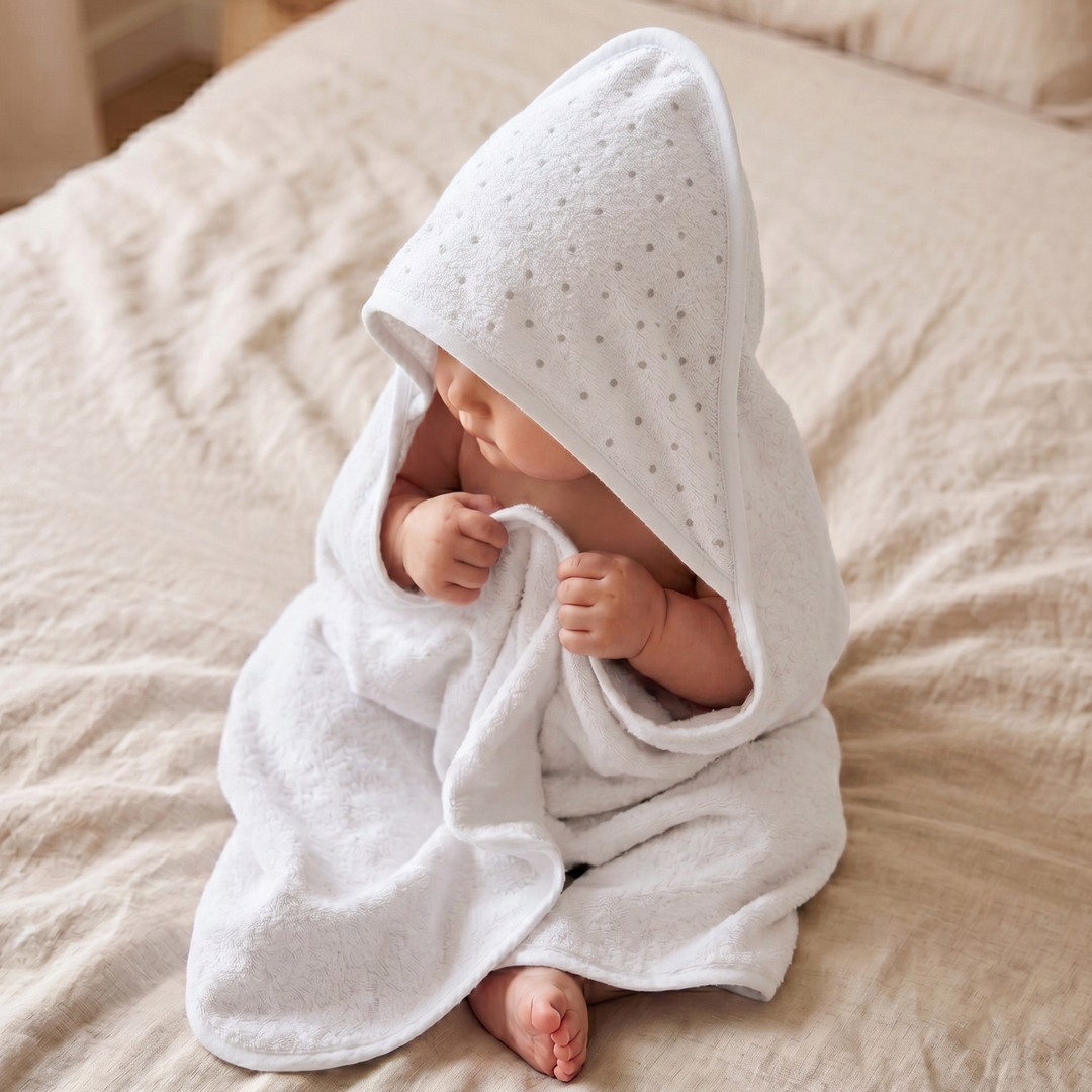 Country Village Hooded Towel with Dot