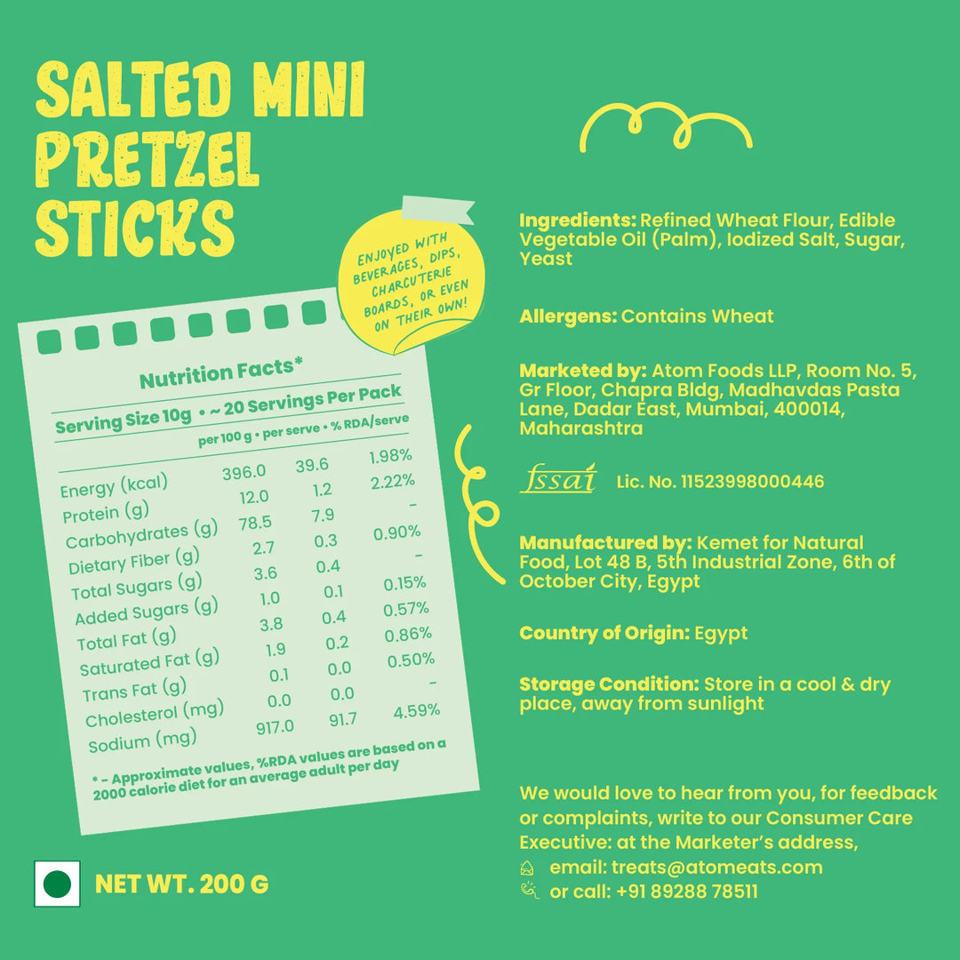 Atom Eats Salted Mini Sticks Party Pack | 200g Pack by Atom Eats
