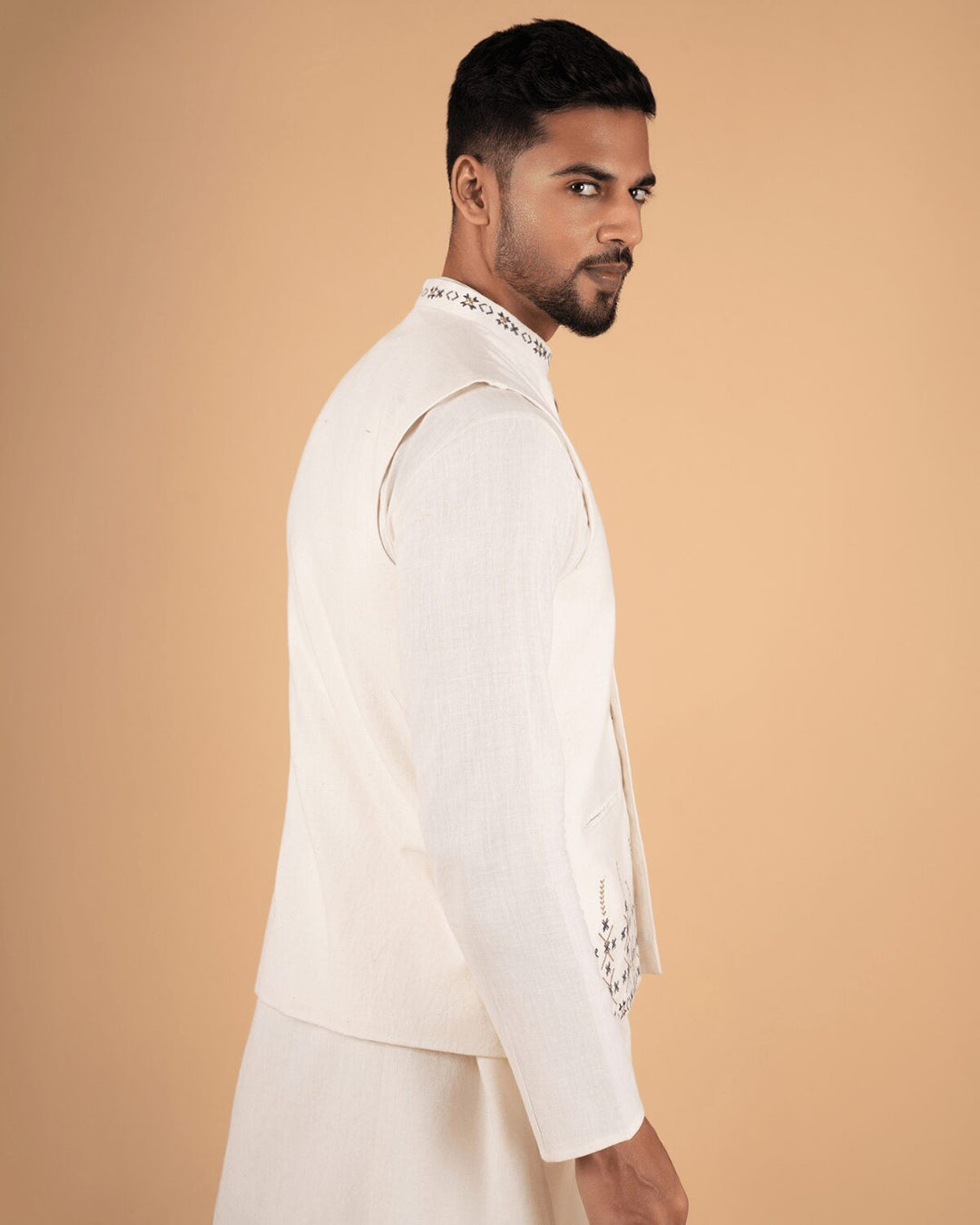 Natural Raw Embroidered Koti