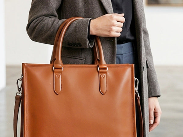 Charlotte Vegan Leather Box Tote Bag