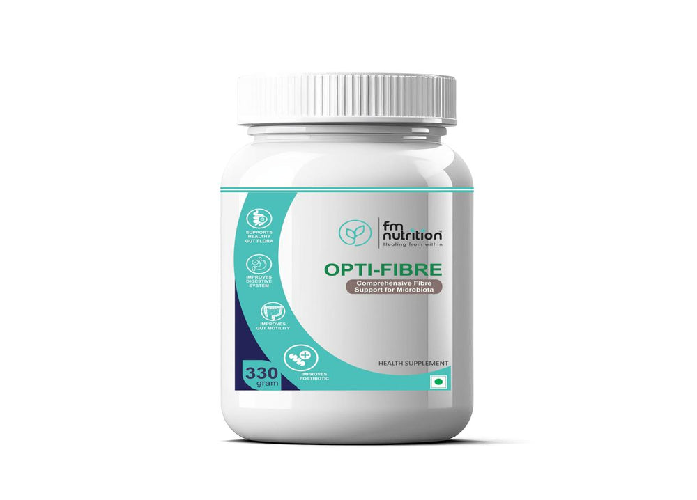 FM Nutrition Opti-Fibre Powder I Comprehensive fibre support I Inulin + Sunfiber + Acacia I Postbiotics I Veg I 330gm