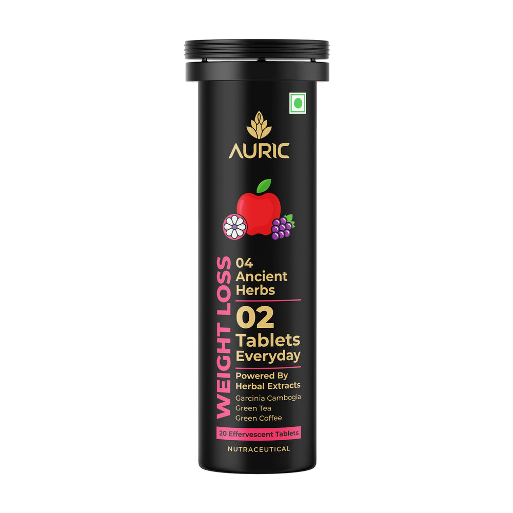 Auric Get Slim Effervescent | Power of Green Coffee, Green Tea, Grape Seed & Garcinia Cambogia | For Men & Women