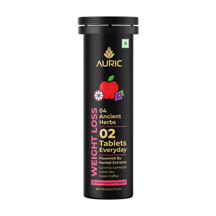 Auric Get Slim Effervescent | Power of Green Coffee, Green Tea, Grape Seed & Garcinia Cambogia | For Men & Women
