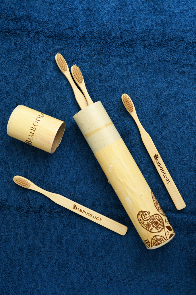 Bamboology Trends Bamboo Toothbrush With Plant Based Bristles | Pack of 4