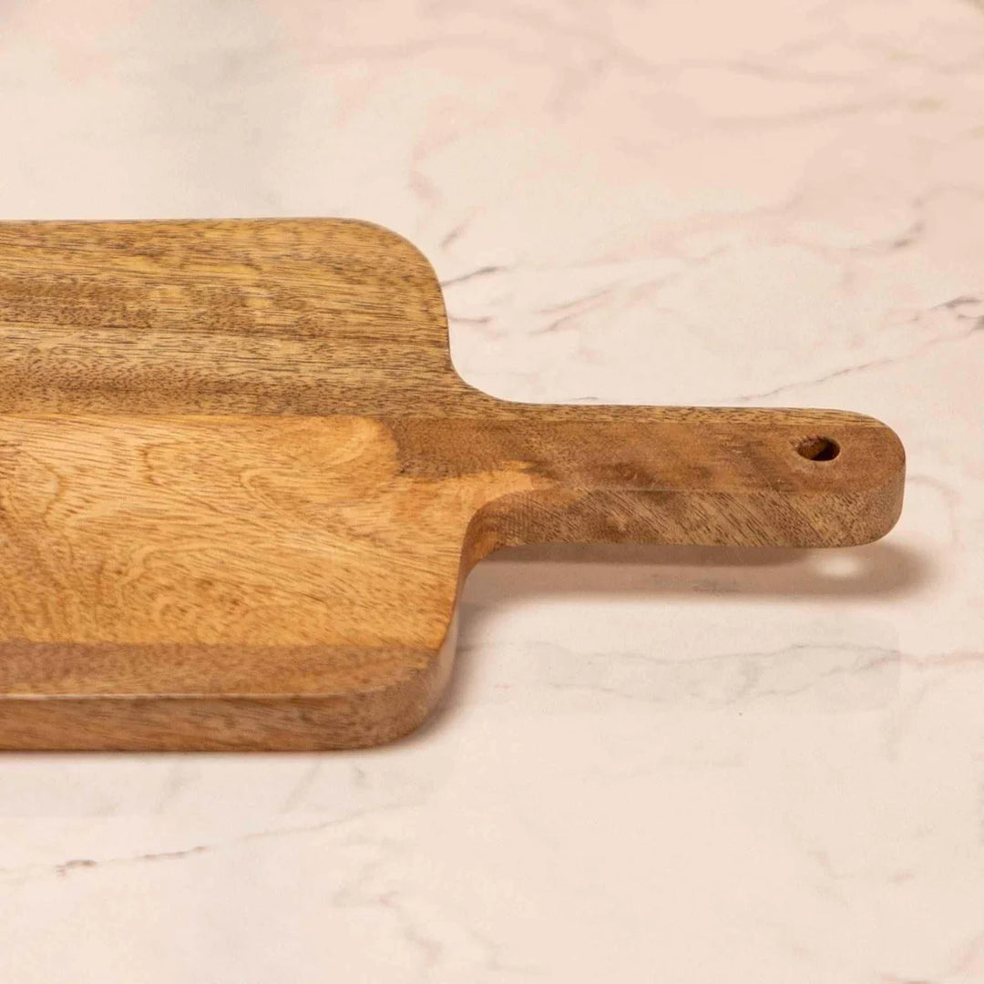Ireka Homes Cutopia Mango Wood Chopping Board - Handmade, Sustainable, Cut-Resistant - Laser Etching - Perfect for Vegetables, Meat, Cheese & Serving