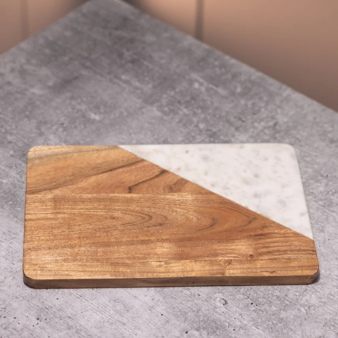 Ireka Homes Multi-Purpose Stonewood Chopping Board – Premium Acacia Wood Board – Antibacterial & Durable Kitchen Board for Chopping and Serving Food, Drinks, and Cheese (12 x 8 x 0.59 inches)