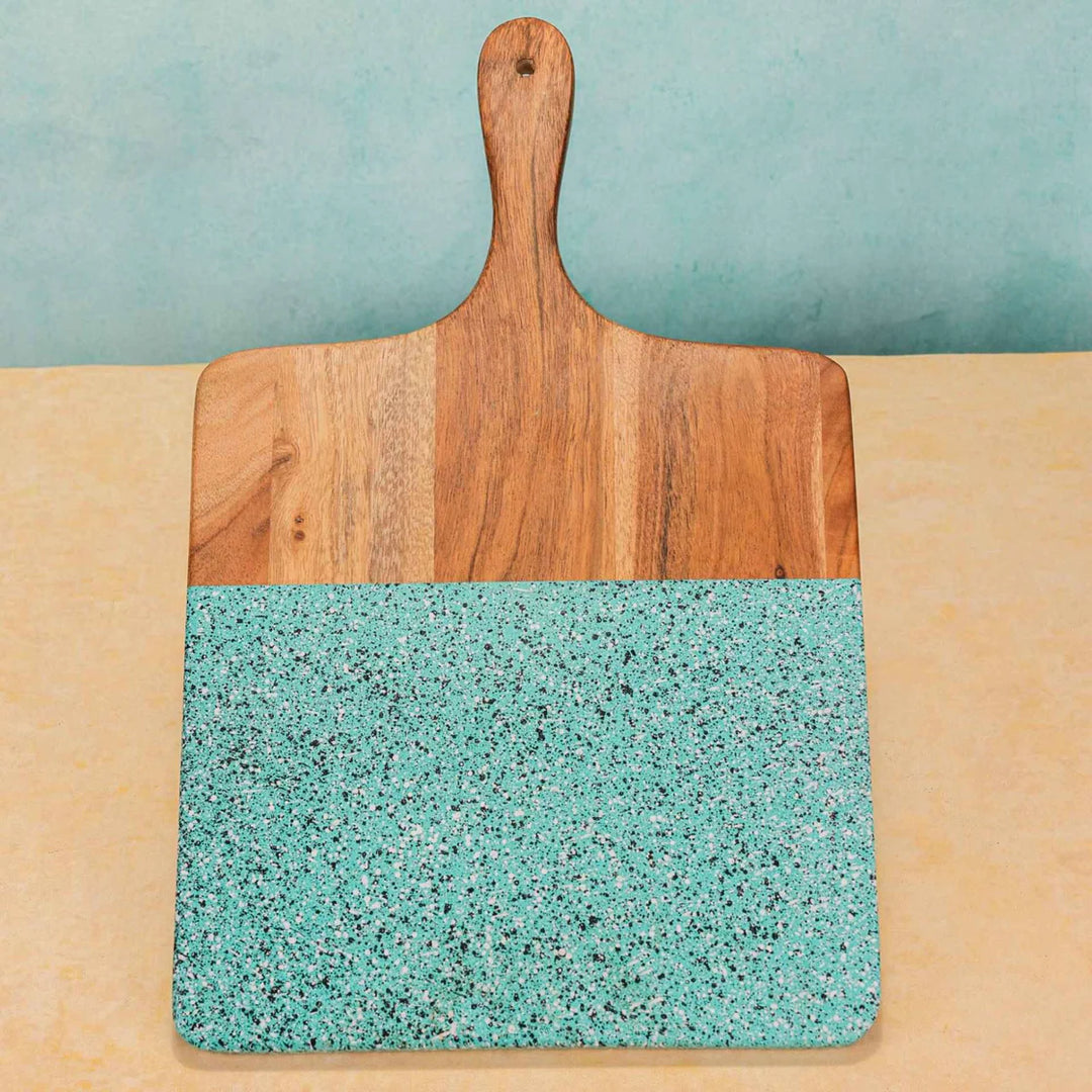Ireka Homes AquaDeck Acacia Wood Chopping Board - Handmade, Sustainable, Cut-Resistant - AquaSpot Texture - Perfect for Vegetables, Meat, Cheese & Serving
