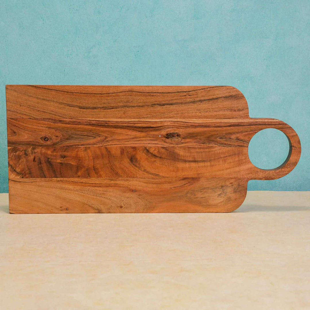 Ireka Homes Slizen Acacia Wood Chopping Board - Handmade, Sustainable, Cut-Resistant - Perfect for Vegetables, Meat, Cheese & Serving