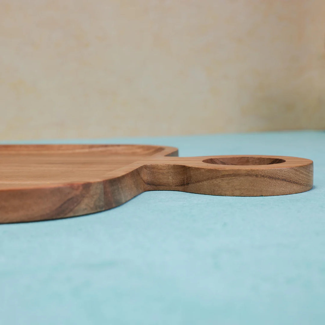 Ireka Homes Squadip Chip and Dip Platter – Handcrafted Acacia Wood Snack Tray with Ceramic Bowl – Stylish Platter for Chips, Crackers, and Dips (13.5x10x2.25 inches)