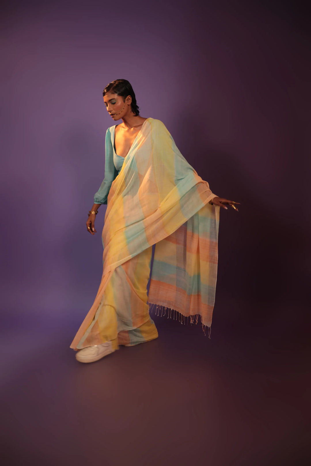 The Popsicle Man Handloom Organic Cotton Saree