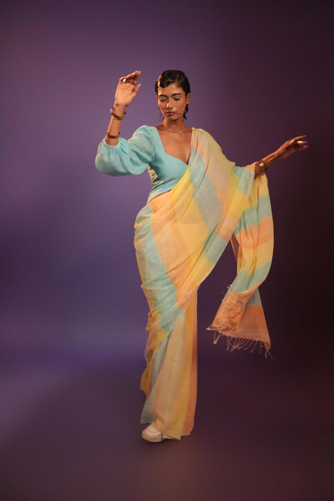 The Popsicle Man Handloom Organic Cotton Saree