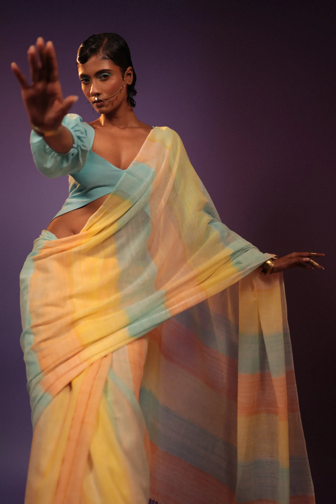 The Popsicle Man Handloom Organic Cotton Saree