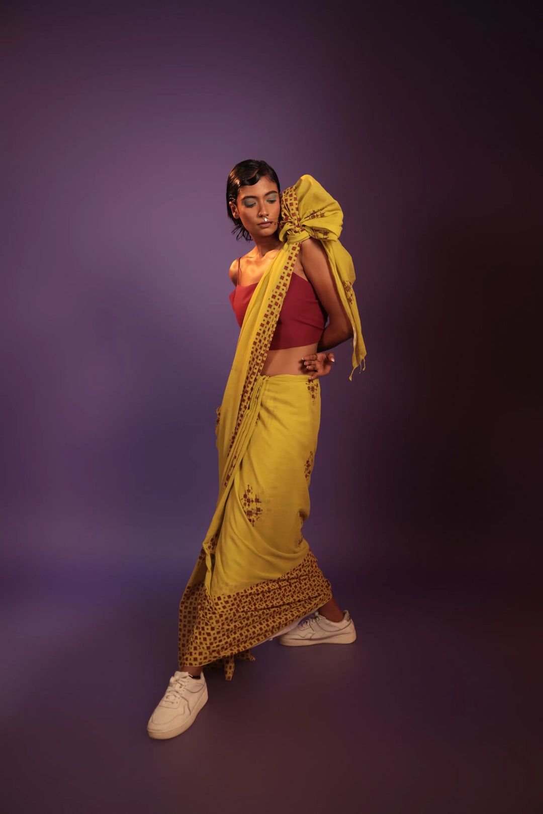 Circuit Board and Cipher Handloom Organic Cotton Saree