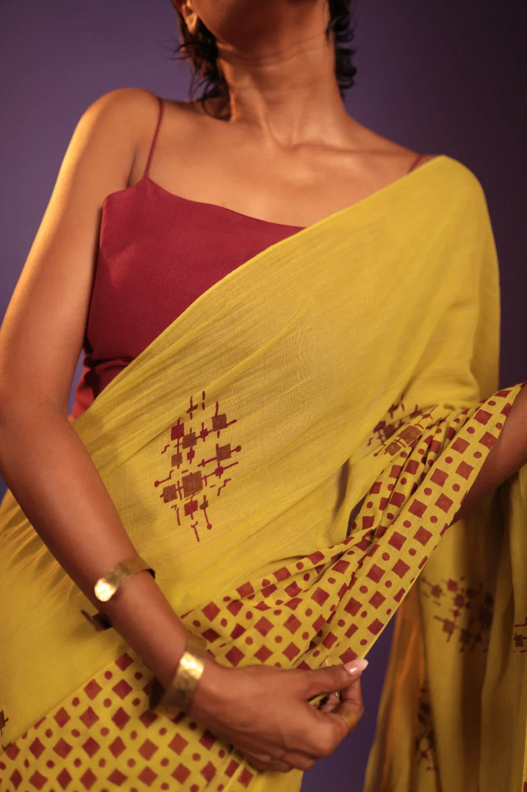 Circuit Board and Cipher Handloom Organic Cotton Saree