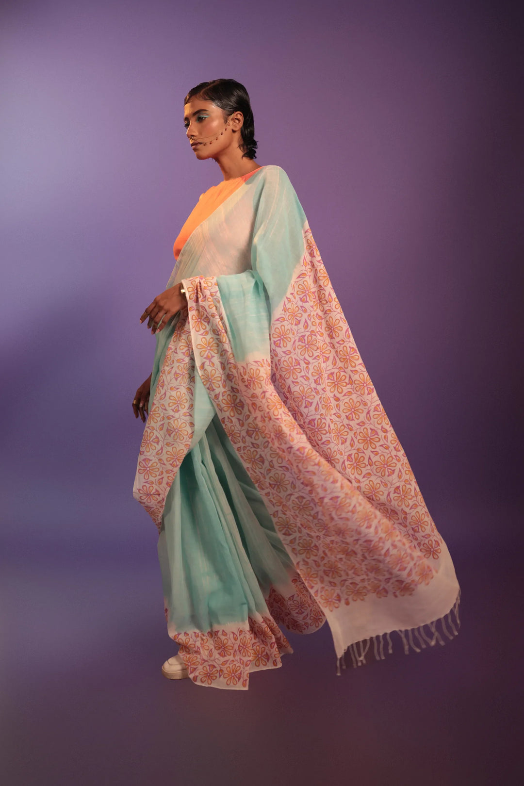 Castle in the Sky Handloom Organic Cotton Saree