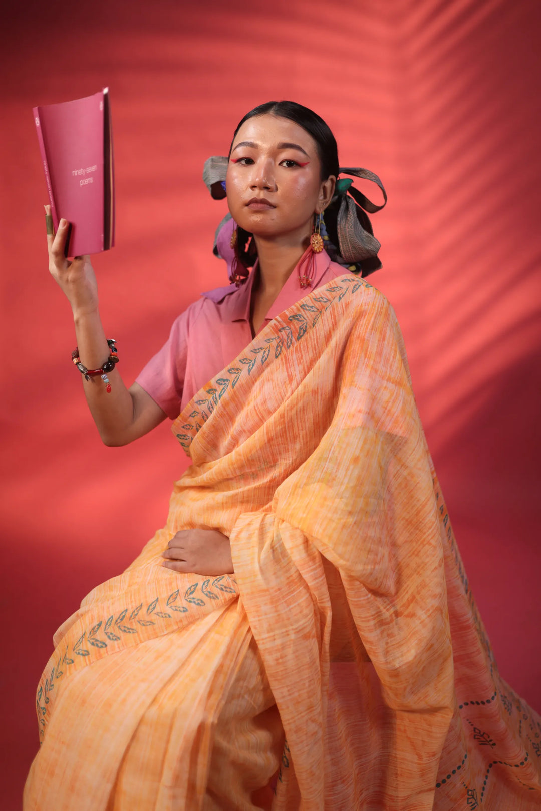 Sunset Island Handloom Organic Cotton Saree