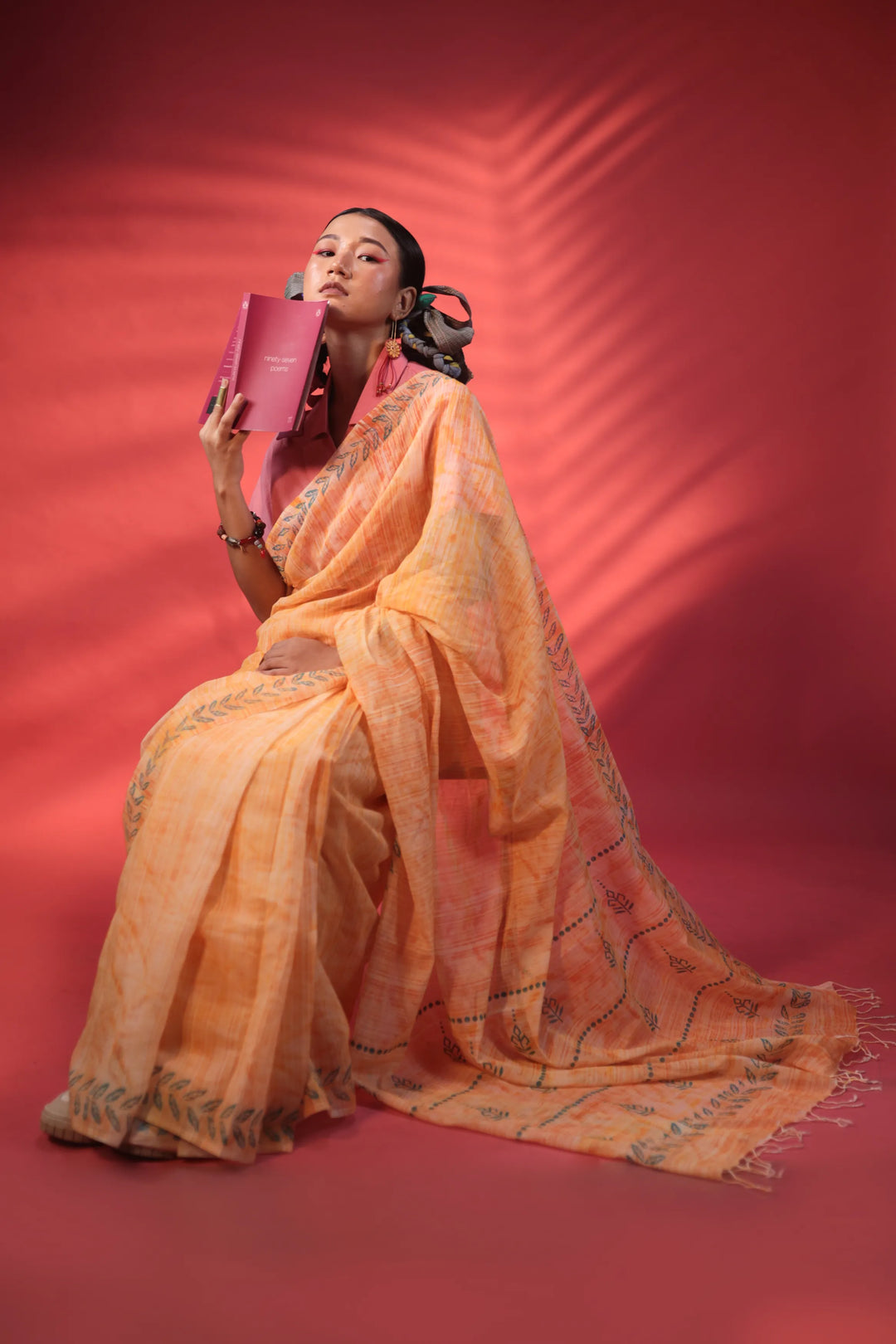 Sunset Island Handloom Organic Cotton Saree