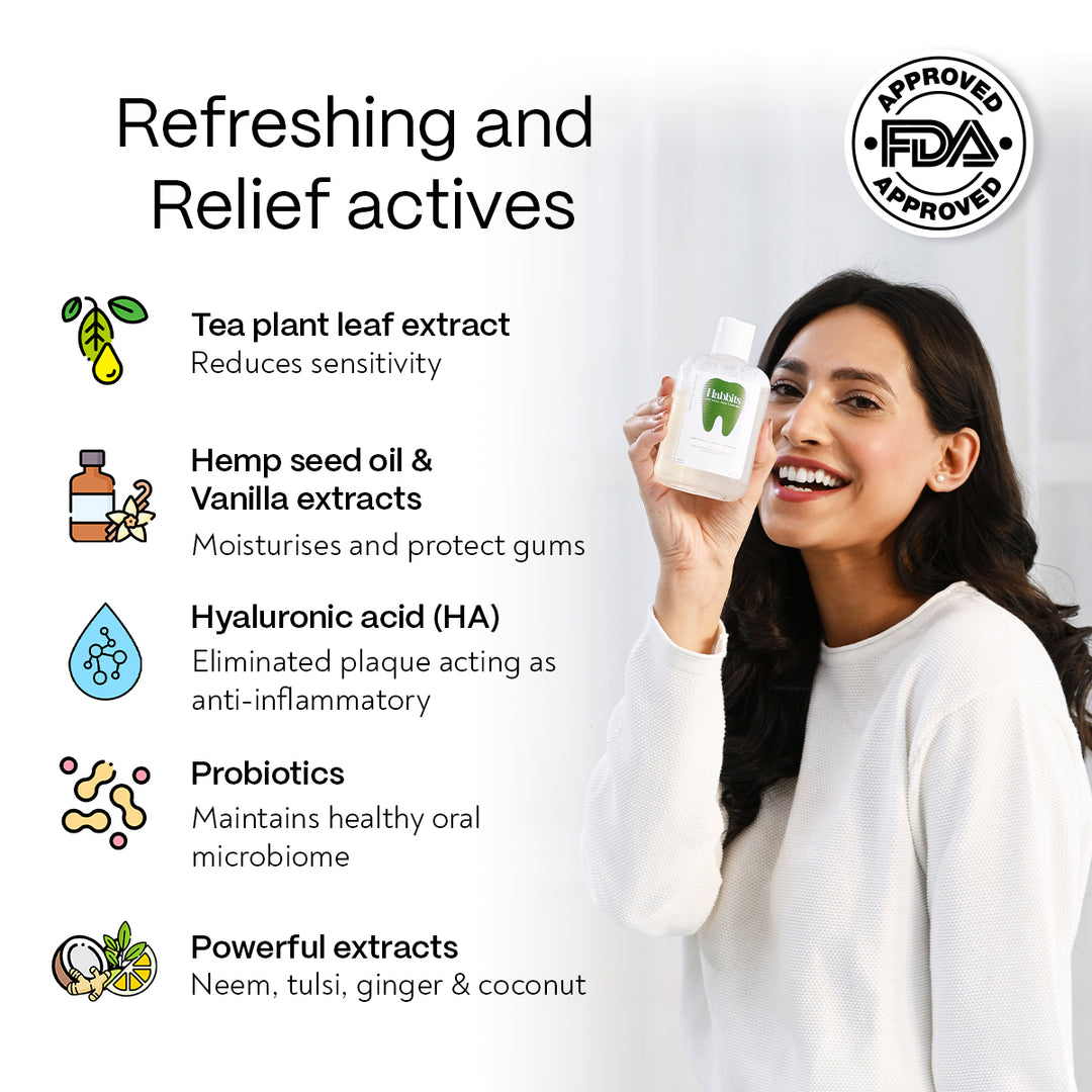 Habbits Natural Oral Care Bundle | Apple Mint Whitening Toothpaste (100g) + Natural Mouthwash (250ml) | Whitening | Fluoride-Free | Vegan | SLS-Free | Fights Plaque & Bad Breath | Gentle on Gums