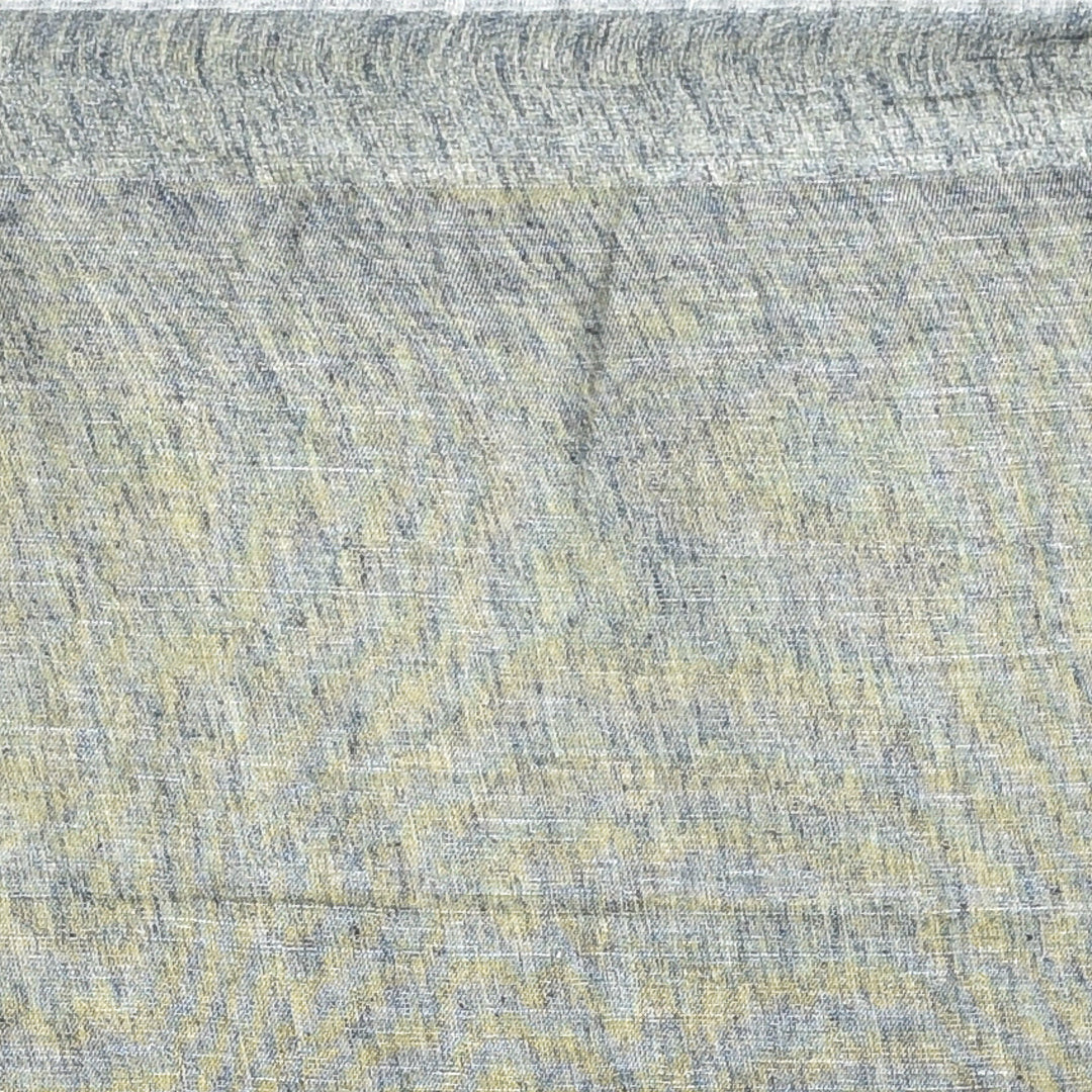 Grey Pure Linen Saree with Metallic Border