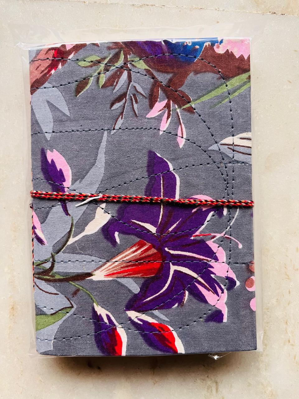 Handcrafted Fabric Diary | 18 × 13 cm | Peekaboo | Softbound with Strings