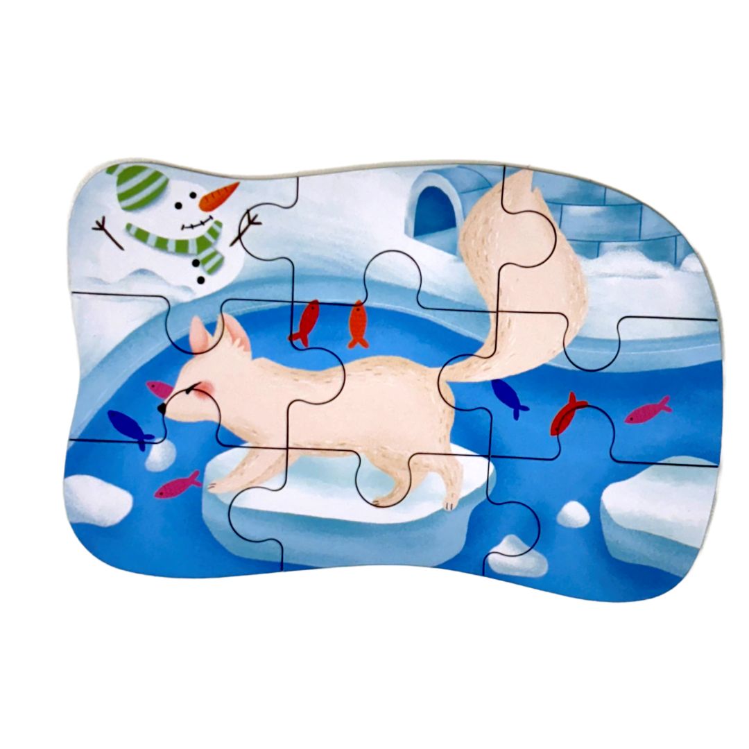 Wudly Wooden Progressive Puzzle Metal Box Polar animal