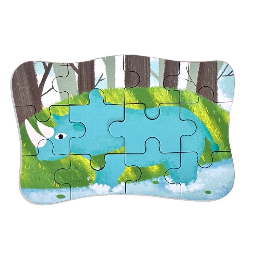 Wudly Wooden Progressive Puzzle Metal Box Forest Animal