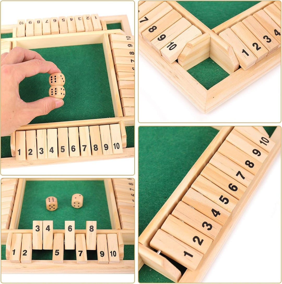 Wudly Wooden Classic Shut the Box Dice Game