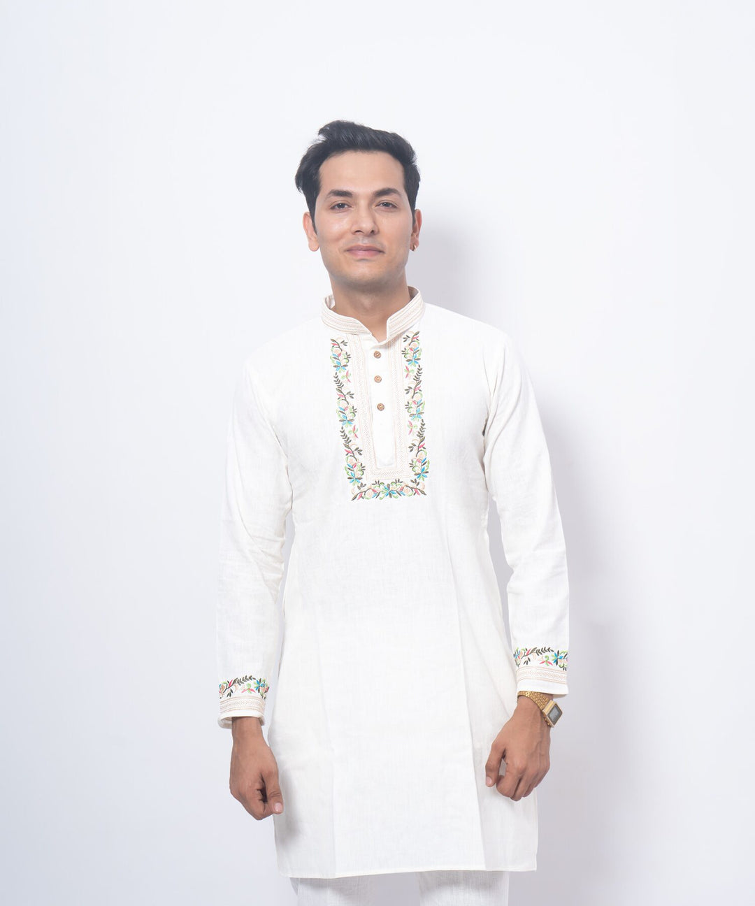 Elegant White Phool Rang Embroidered Kurta Set