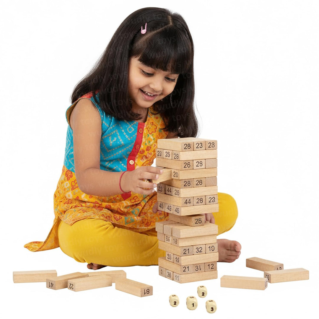 Wudly Wooden Number Stacking Tower