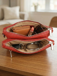 Dual Sling Vegan Leather Crossbody