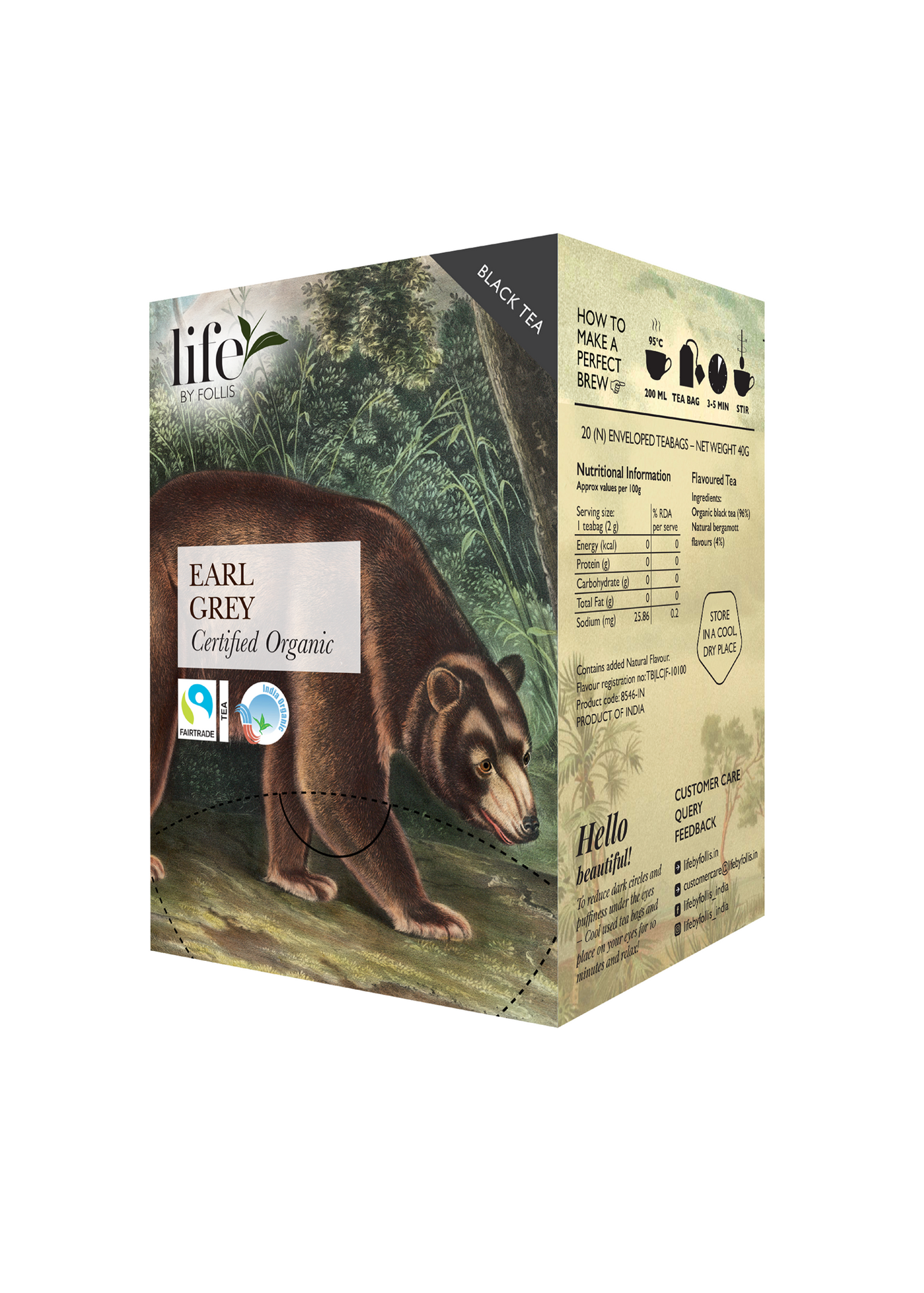 Life By Follis Earl Grey Black Tea | Natural Immunity Boosting Organic Tea Leaves | Organic Black Tea - 250 g